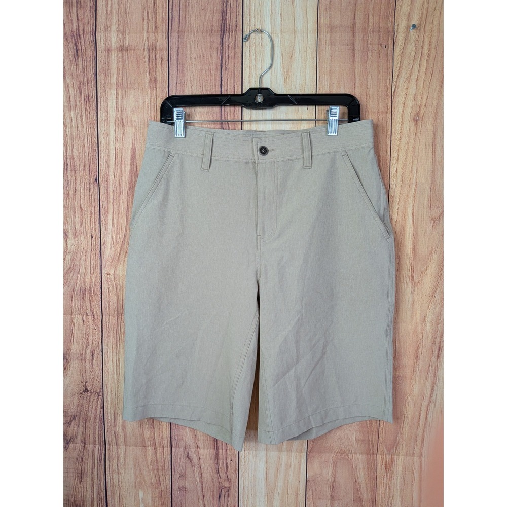 COOLKEEP Mens Khaki Stretch Performance Flat Front Shorts Size‎ 30
